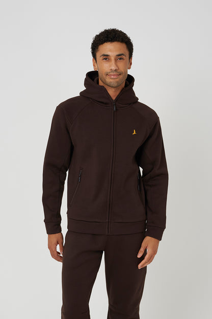 Brave Soul Chocolate Zip Through Hoodie & Jogger Co-Ord - Chocolate Image 3