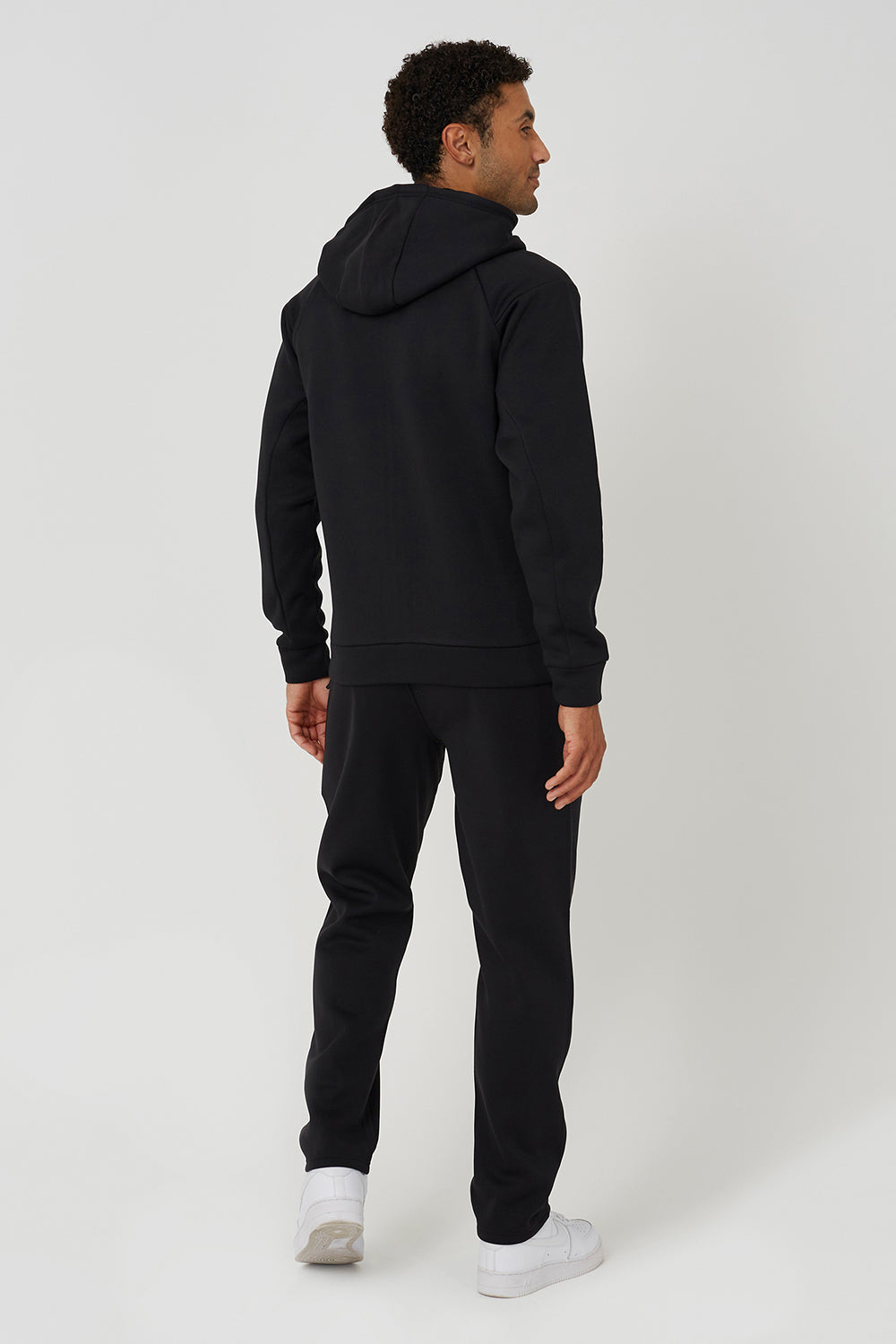 Brave Soul Black Zip Through Hoodie & Jogger Co-Ord - Black Image 2