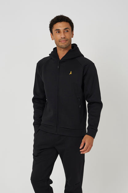 Brave Soul Black Zip Through Hoodie & Jogger Co-Ord - Black Image 3