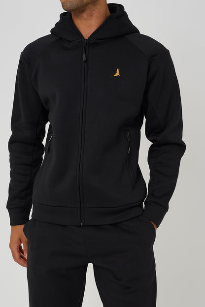 Brave Soul Black Zip Through Hoodie & Jogger Co-Ord - Black Image 4