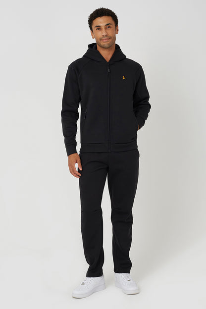 Brave Soul Black Zip Through Hoodie & Jogger Co-Ord - Black Image 1