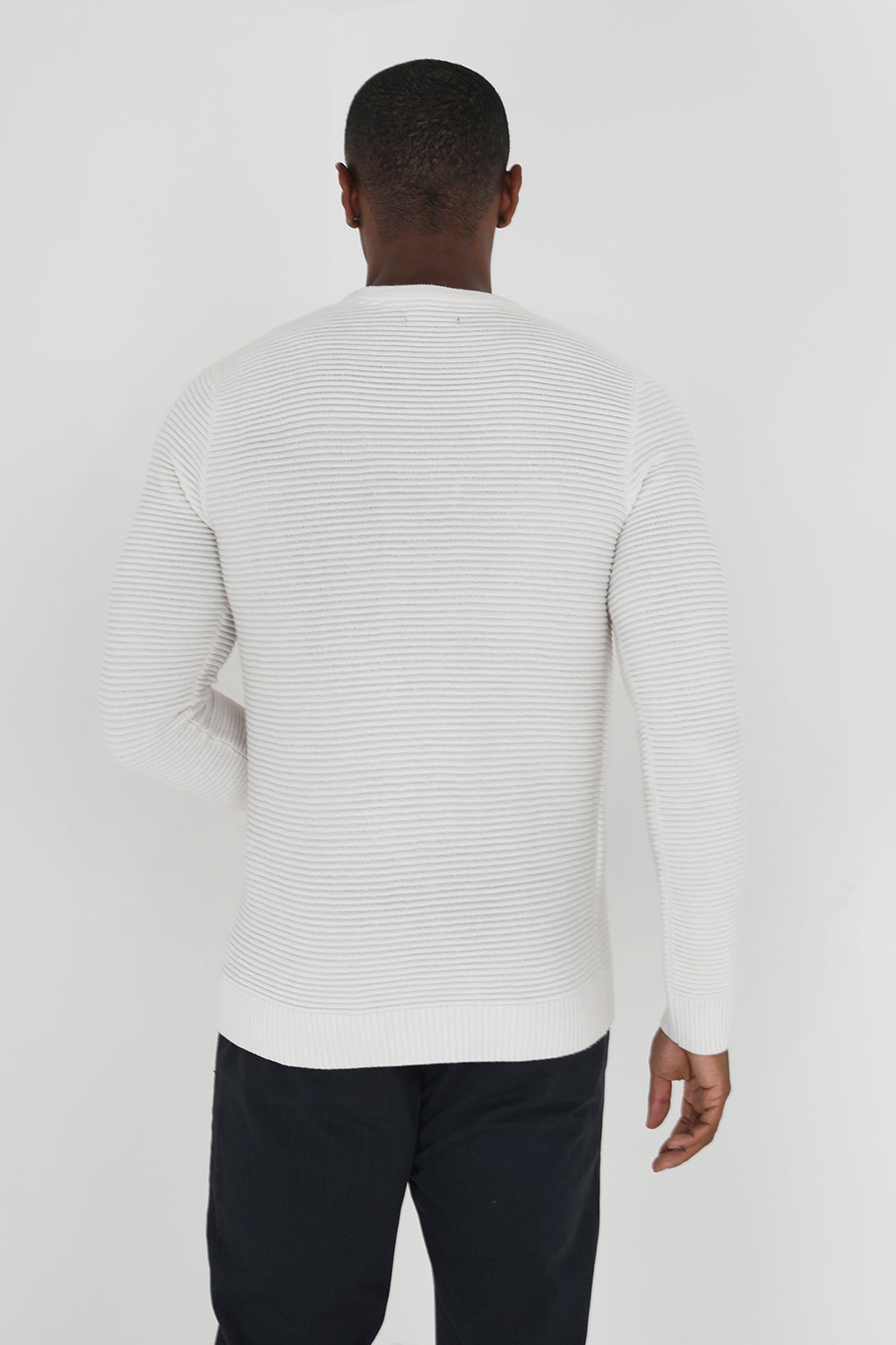 Brave Soul Ecru Crew Neck Knitted Jumper - Ecru Image 2