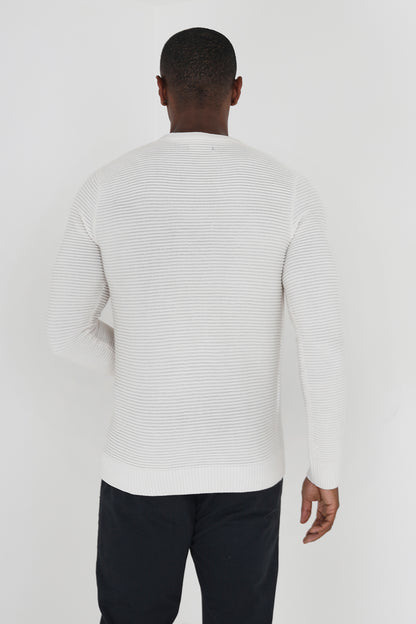 Brave Soul Ecru Crew Neck Knitted Jumper - Ecru Image 2