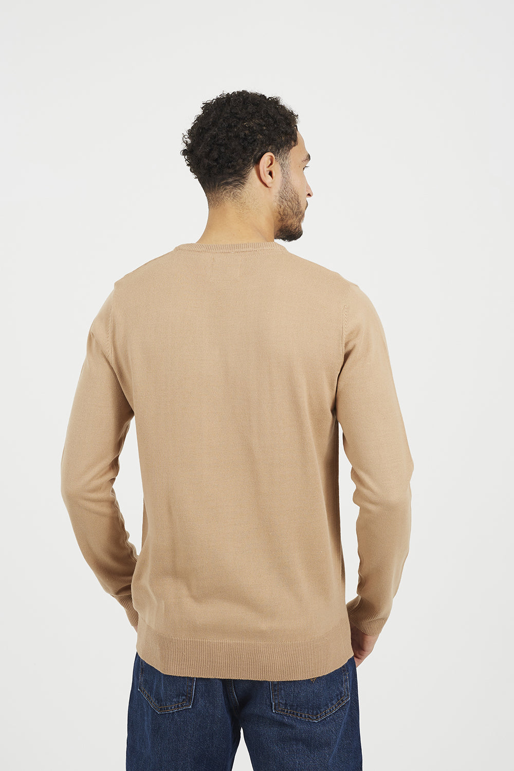 Brave Soul Tan Crew Neck Knitted Jumper - Tan Image 2