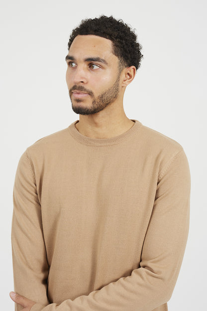 Brave Soul Tan Crew Neck Knitted Jumper - Tan Image 4