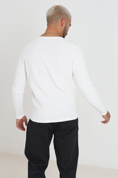 Brave Soul White Lightweight Ribbed Jumper - White Image 2