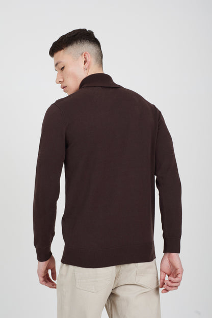 Brave Soul Chocolate Roll Neck Jumper - Chocolate Image 2