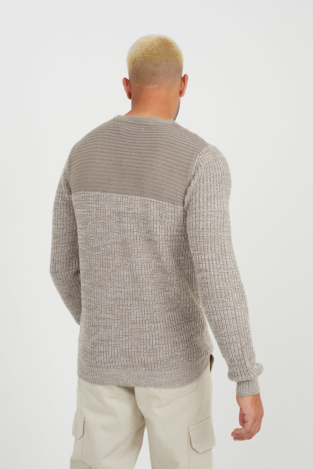 Brave Soul Grey Crew Neck Chunky Knit Jumper - Grey Image 2