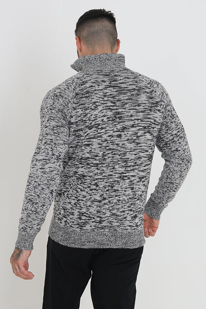 Brave Soul Black Funnel Neck With Quarter Zip Jumper - Black Image 2