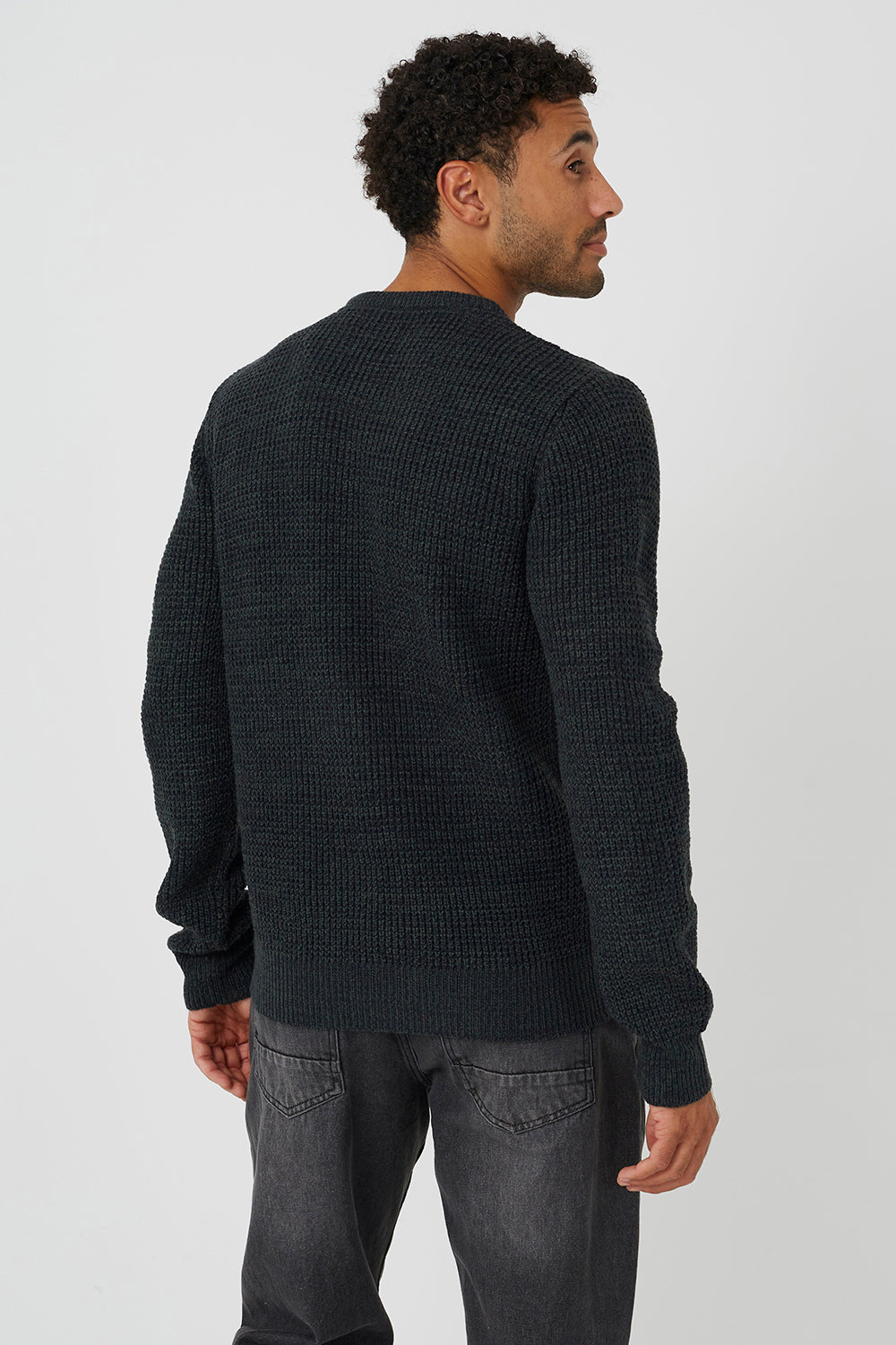 Brave Soul Multi Crew Neck Textured Knit Jumper - Multi Image 2
