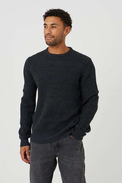 Brave Soul Multi Crew Neck Textured Knit Jumper - Multi Image 1