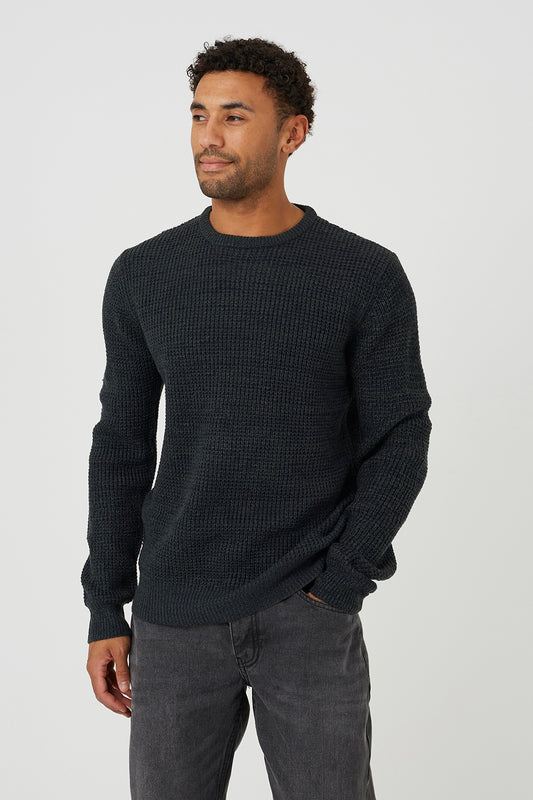 Brave Soul Multi Crew Neck Textured Knit Jumper - Multi Image 1