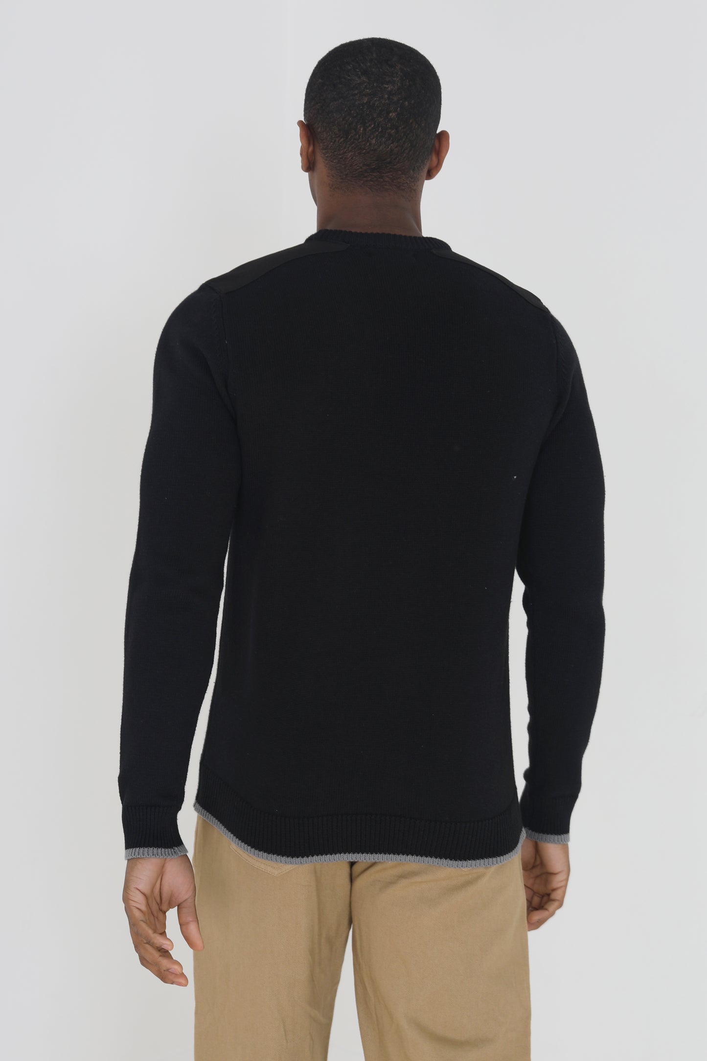 Brave Soul Black Knitted Jumper With Chest Pocket - Black Image 2