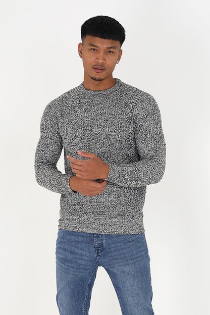 Brave Soul Black Crew Neck Knitted Jumper - Black Image 1