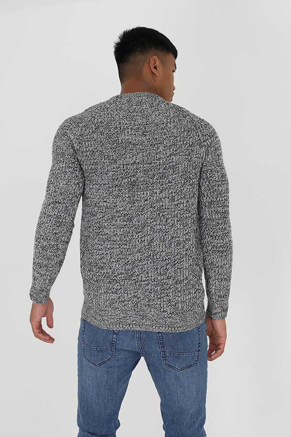 Brave Soul Black Crew Neck Knitted Jumper - Black Image 2