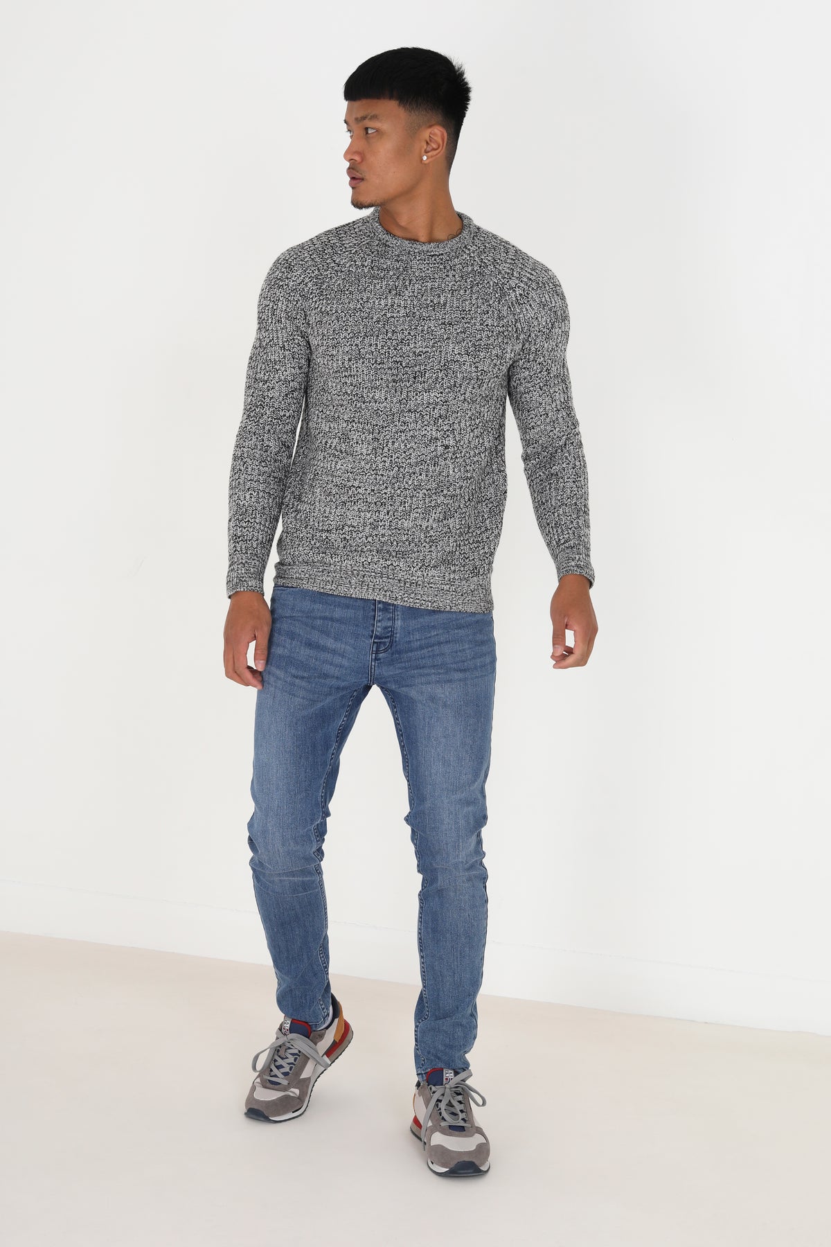 Brave Soul Black Crew Neck Knitted Jumper - Black Image 3