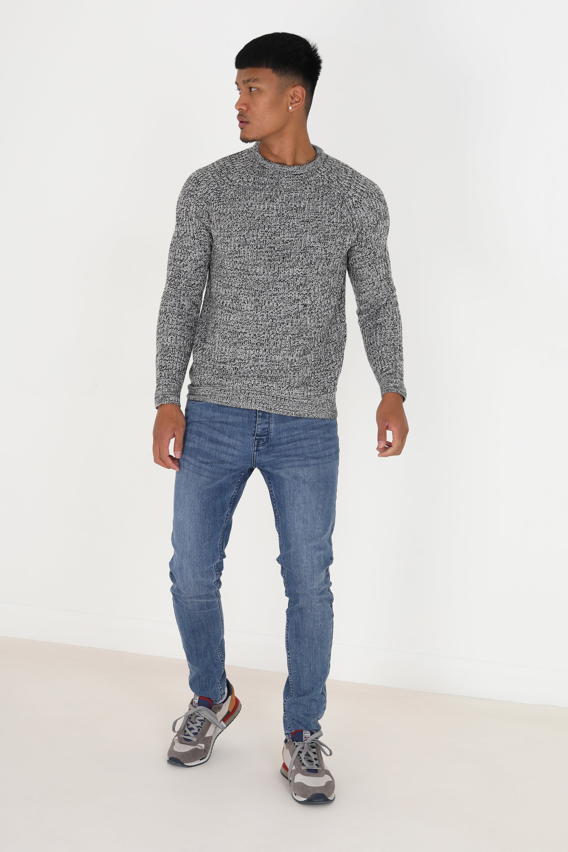 Brave Soul Black Crew Neck Knitted Jumper - Black Image 3