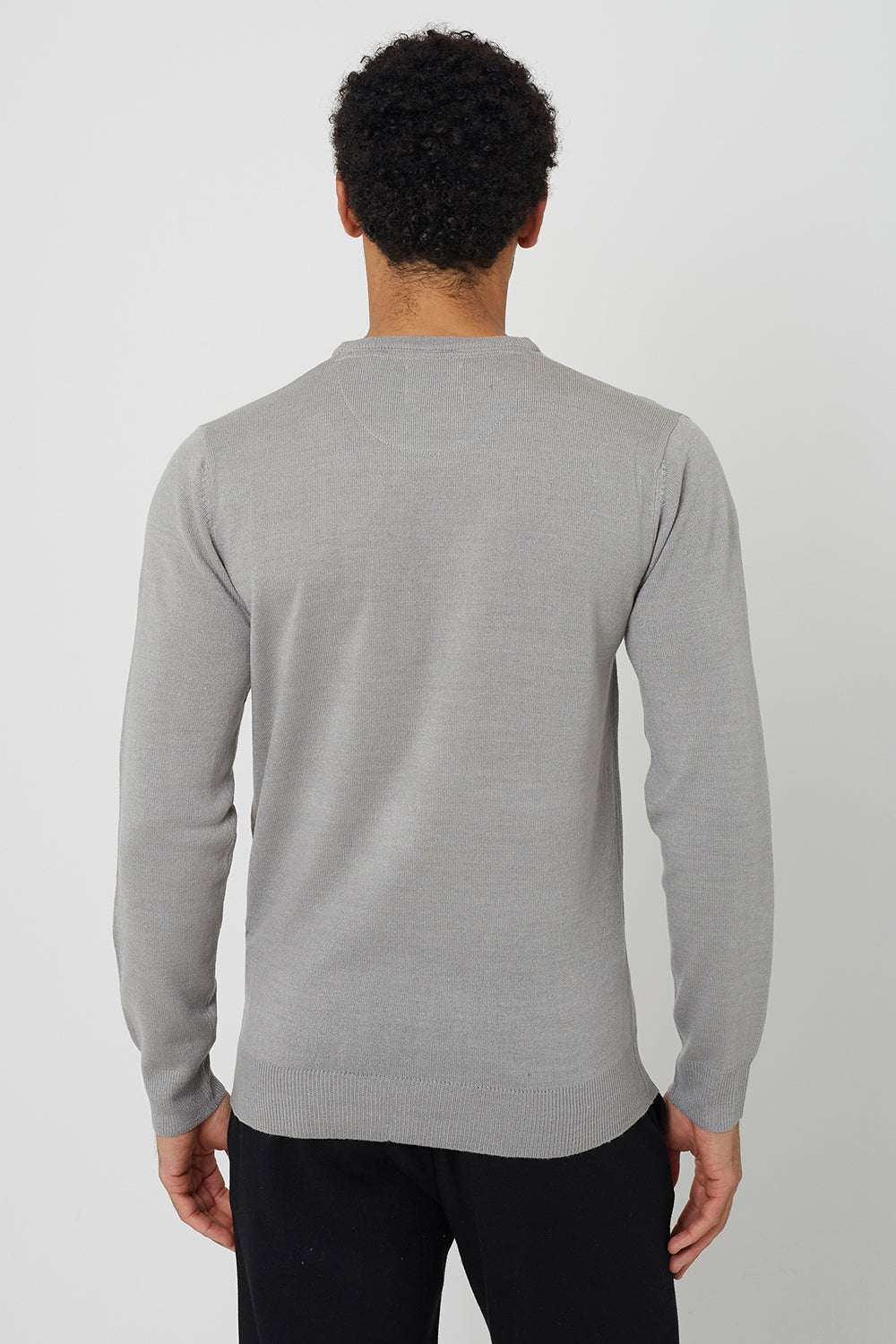 Brave Soul Grey V-Neck Knitted Jumper - Grey Image 2