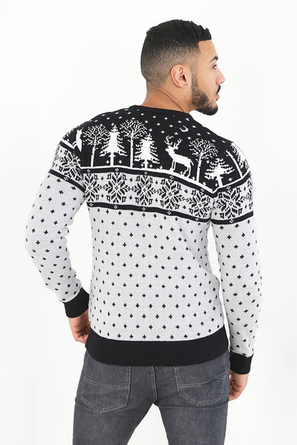 Brave Soul Grey Crew Neck Novelty Christmas Jumper - Grey Image 2
