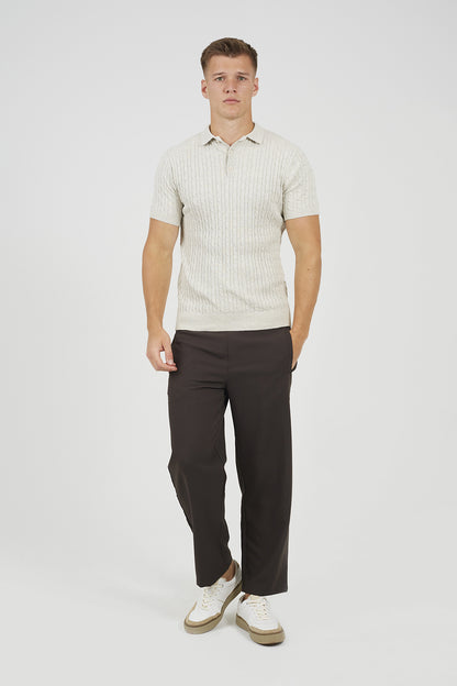 Brave Soul Natural Short Sleeve Polo Shirt - Natural Image 3