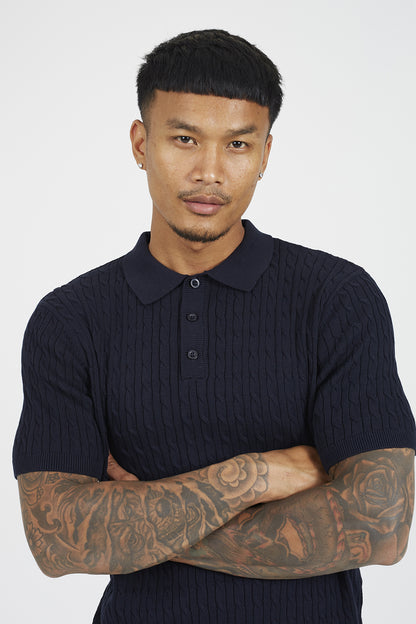 Brave Soul Navy Short Sleeve Polo Shirt - Navy Image 4