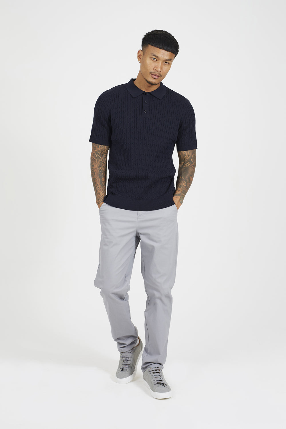 Brave Soul Navy Short Sleeve Polo Shirt - Navy Image 3