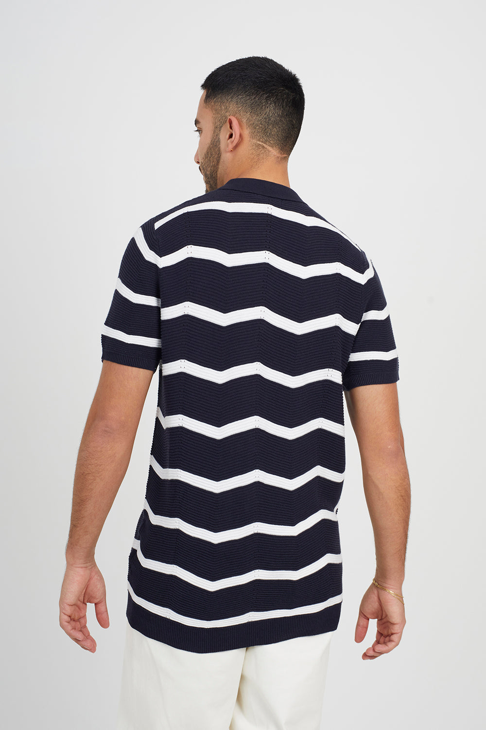 Brave Soul Dark Navy Short Sleeve Knitted Polo Shirt - Dark Navy Image 2