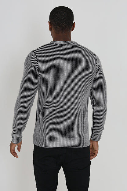 Brave Soul Light Grey Crew Neck Twisted Knit Jumper - Light Grey Image 2