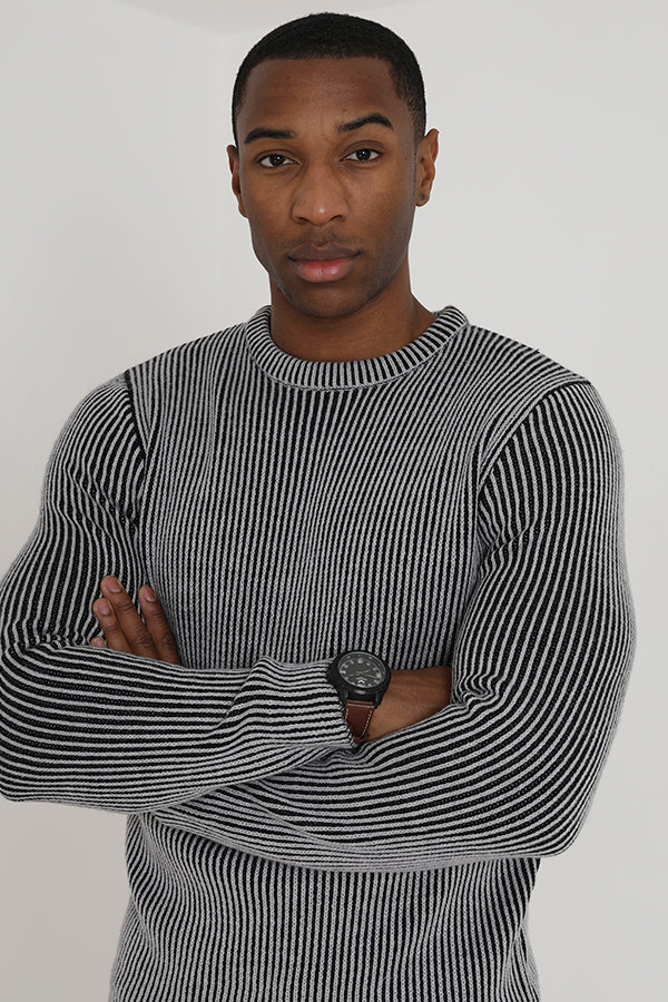 Brave Soul Light Grey Crew Neck Twisted Knit Jumper - Light Grey Image 3