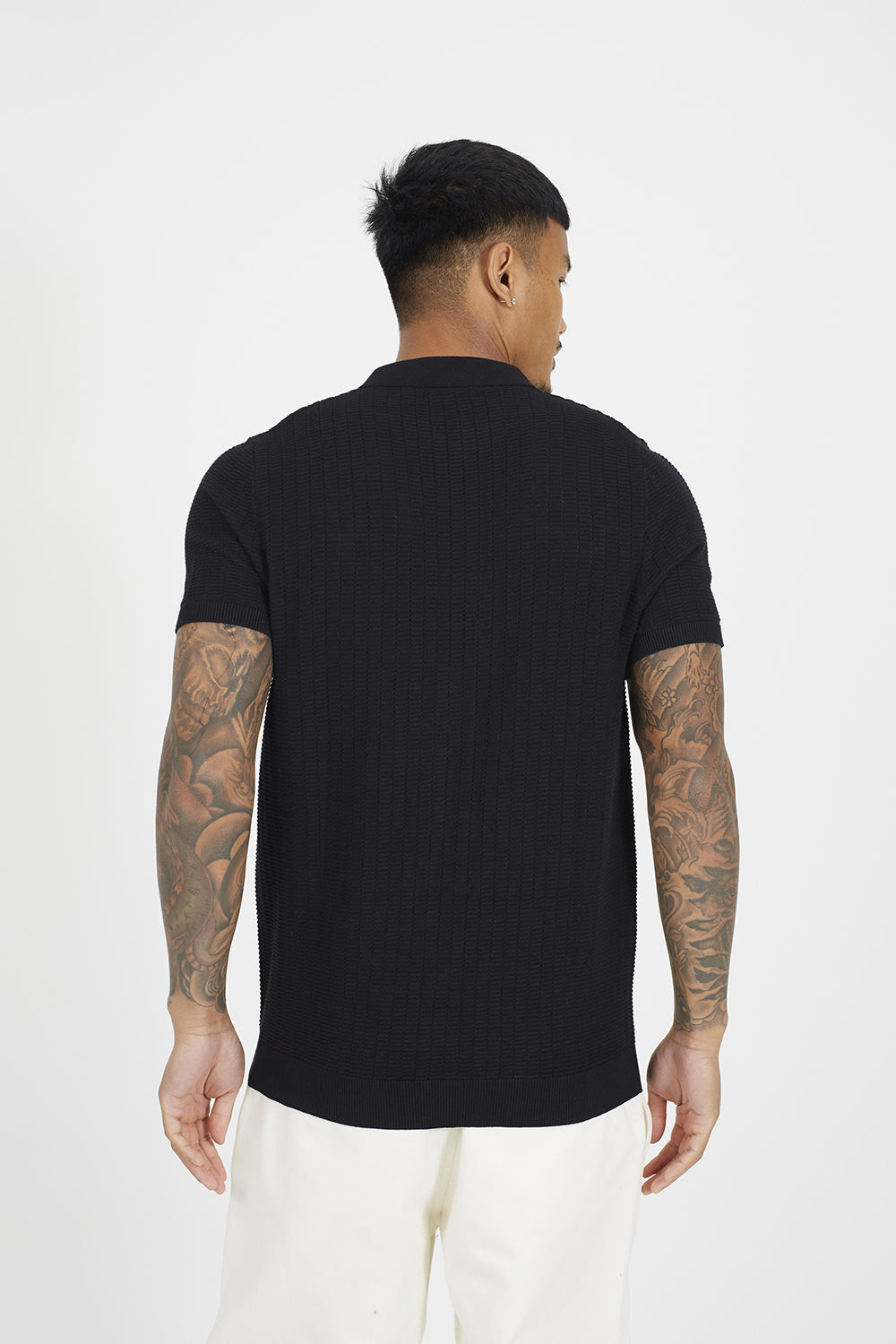 Brave Soul Black Knitted Short Sleeve Shirt - Black Image 2