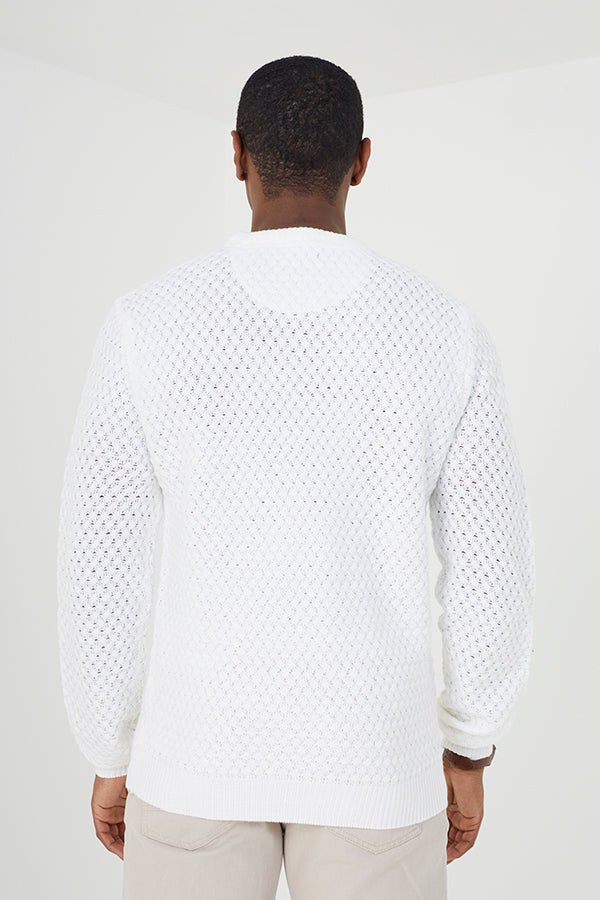 Brave Soul White Lightweight Textured Knit Jumper - White Image 2