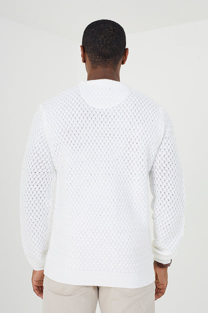 Brave Soul White Lightweight Textured Knit Jumper - White Image 2
