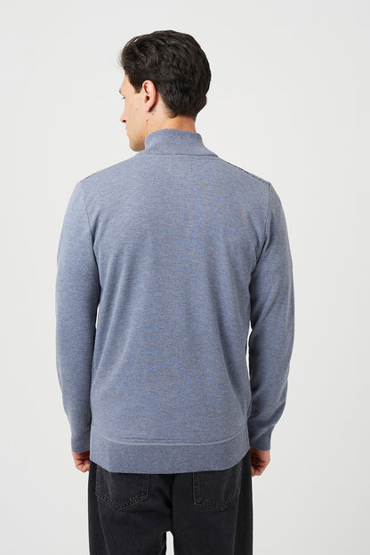 Brave Soul Light Grey Funnel Neck Zip Through Knitted Cardigan - Light Grey Image 2