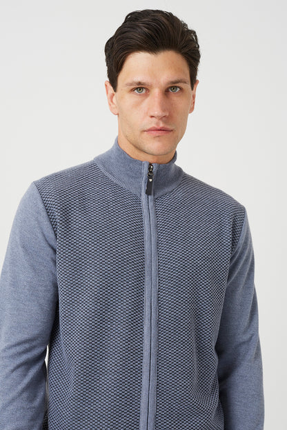 Brave Soul Light Grey Funnel Neck Zip Through Knitted Cardigan - Light Grey Image 4