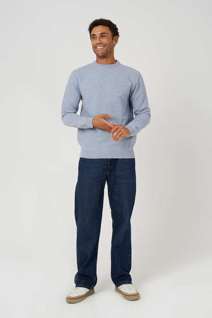 Brave Soul Light Grey Textured Knit Crew Neck Jumper - Light Grey Image 3