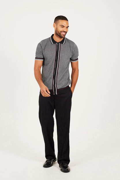 Brave Soul Black Knitted Short Sleeve Shirt - Black Image 3