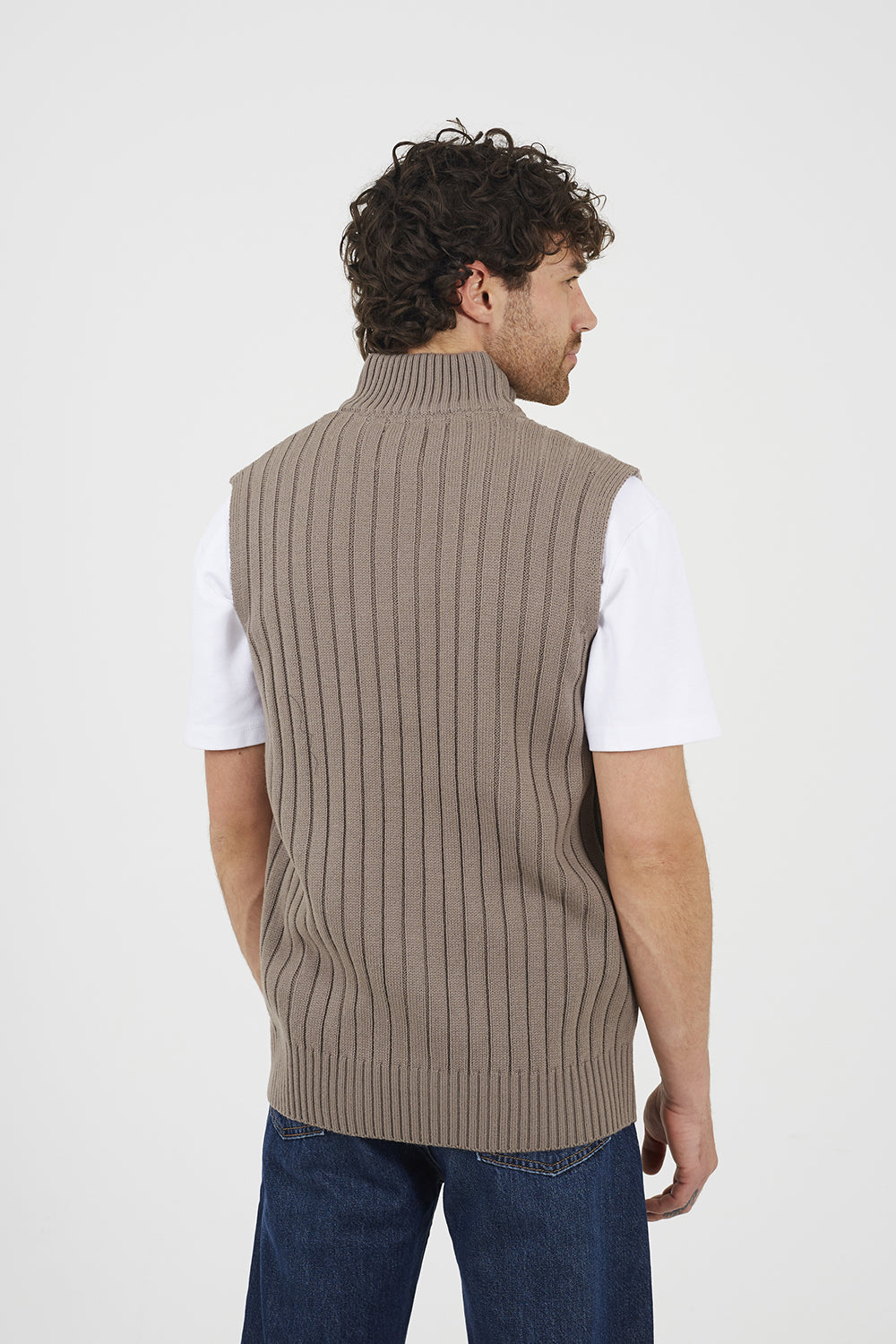 Brave Soul Grey Sleeveless Quarter Zip Jumper - Grey Image 2