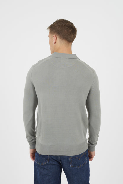 Brave Soul Green Trophy Neck Knitted Polo - Green Image 2
