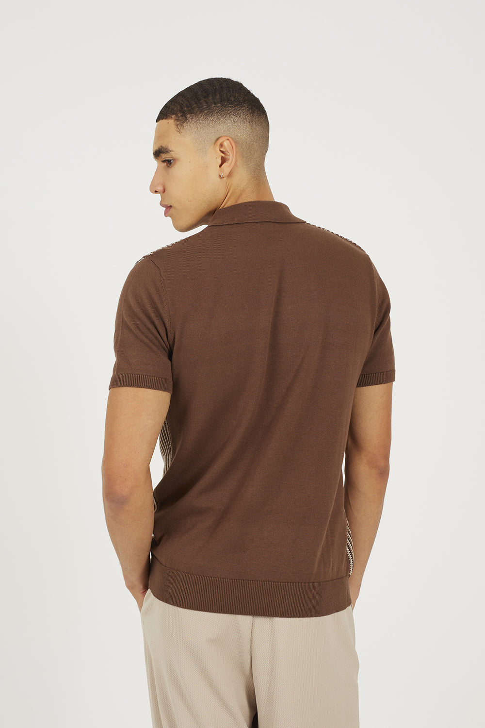 Brave Soul Brown Knitted Short Sleeve Shirt - Brown Image 2