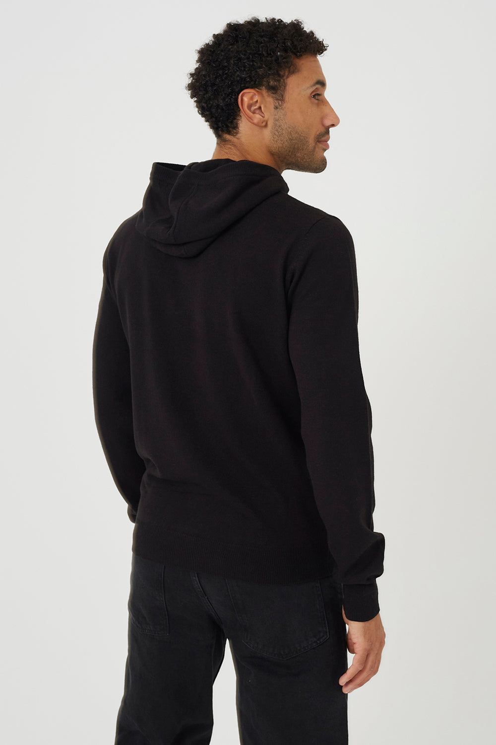 Brave Soul Black Knitted Overhead Hoodie - Black Image 2