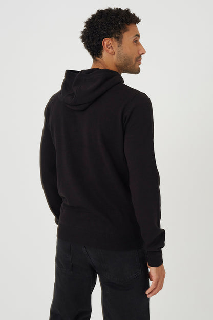 Brave Soul Black Knitted Overhead Hoodie - Black Image 2