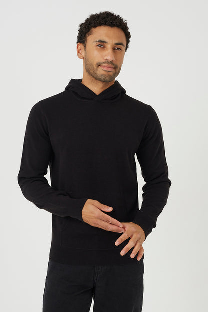 Brave Soul Black Knitted Overhead Hoodie - Black Image 1