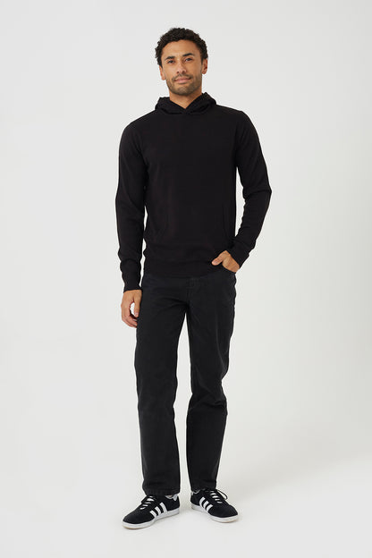 Brave Soul Black Knitted Overhead Hoodie - Black Image 3
