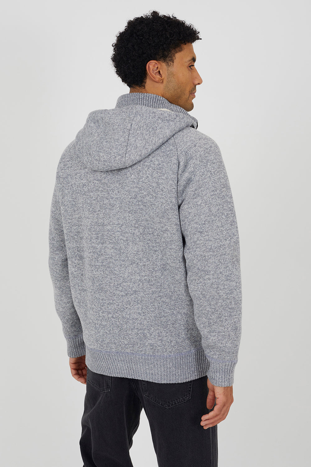 Brave Soul Light Grey High Neck Zip Through Hoodie - Light Grey Image 2