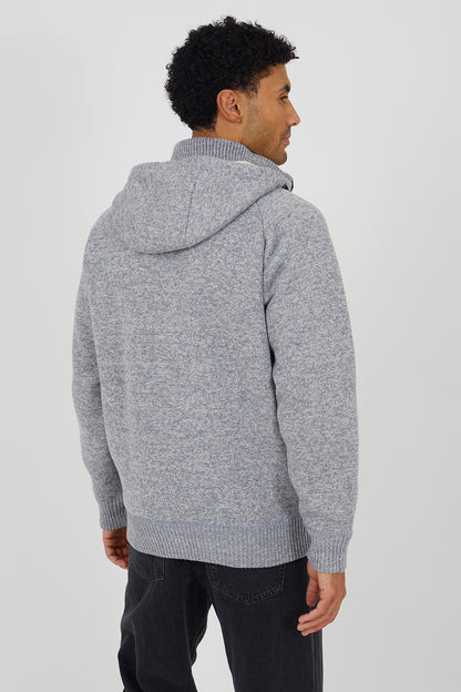 Brave Soul Light Grey High Neck Zip Through Hoodie - Light Grey Image 2