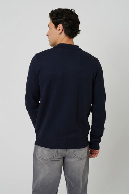 Brave Soul Dark Navy Long Sleeve Knitted Shirt - Dark Navy Image 2