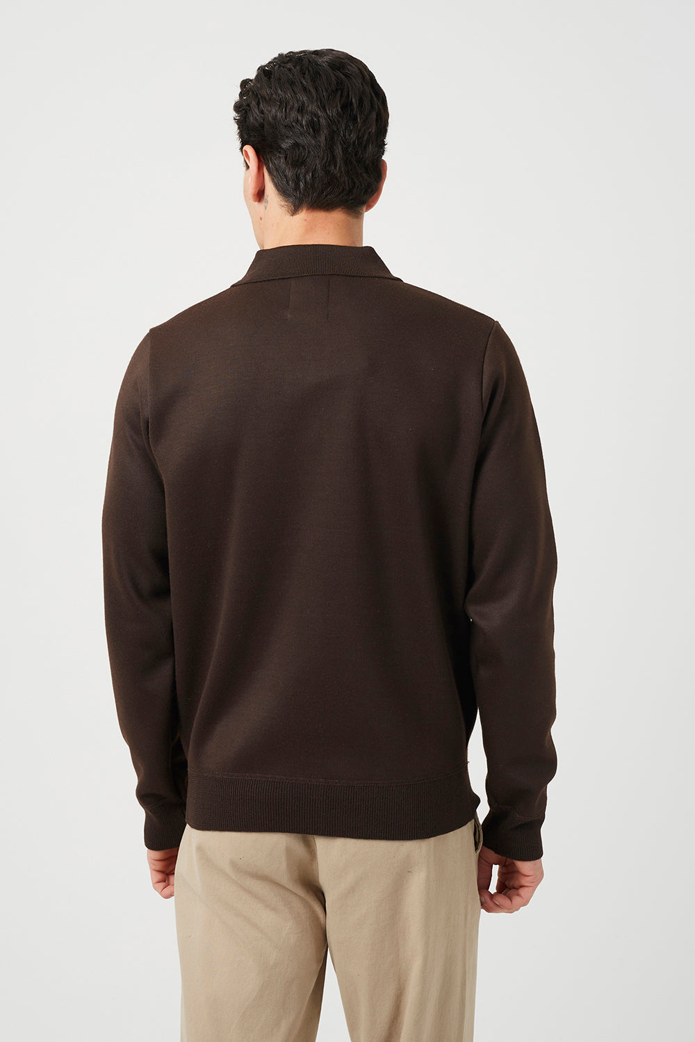 Brave Soul Chocolate Long Sleeve Knitted Shirt - Chocolate Image 2
