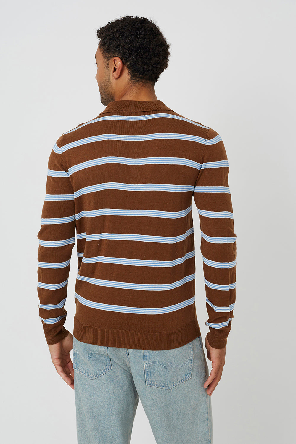 Brave Soul Brown Knitted Polo Neck Jumper - Brown Image 2