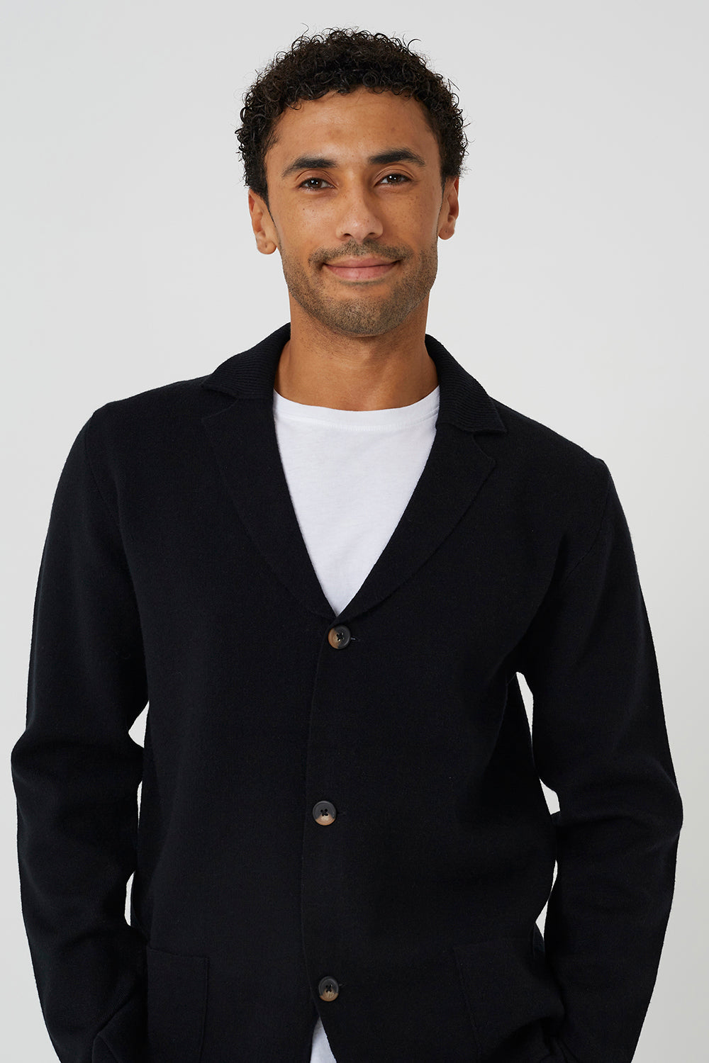 Brave Soul Black Patch Pocket Knitted Cardigan - Black Image 4