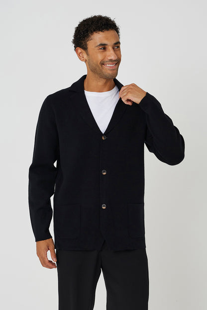 Brave Soul Black Patch Pocket Knitted Cardigan - Black Image 1